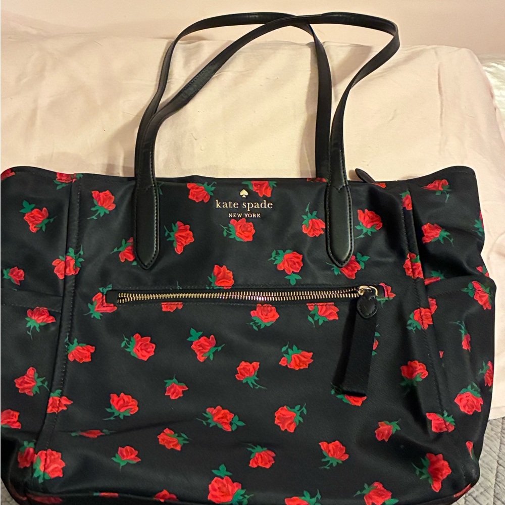 Kate Spade Floral Black and Red Handbag